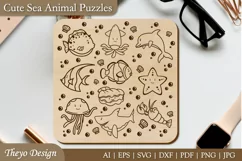 Children Sea Animal Puzzle Laser Cut SVG | Kid's Puzzle Svg Product Image 2