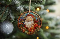 Stained Glass Merry Santa 14 PNGs Christmas Sublimation Product Image 8
