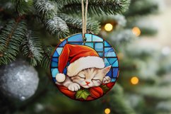 Stained Glass Christmas Lazy Kittens18 PNGs Sublimation Product Image 9