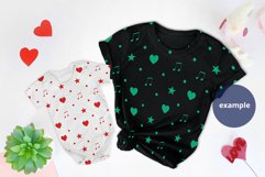 Black T-shirt and Baby Bodysuit St Valentine's day Mockup Product Image 2