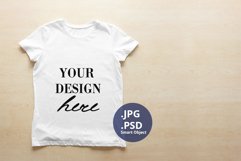 Women's White t-shirt Mockup with empty copy space, PSD Mock Product Image 1