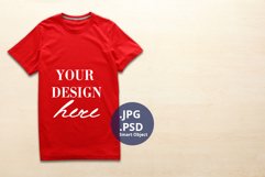Small Men's Red t-shirt empty space Mockup, PSD Mockup Product Image 1
