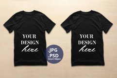 Two Black T-shirts Mockup, Small size Men's t-shirt Mockup Product Image 1