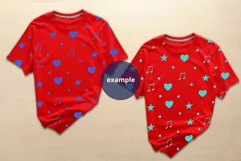 Two Red T-shirts for Woman Mockup, Women's t-shirt PSD Mock Product Image 2
