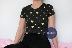 Black T-shirt Mockup on Woman, Plain Background PSD Mockup Product Image 2