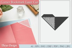 Corner Bookmark Template Design Svg | Bookmark Laser Cut Product Image 1