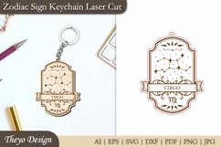 12 Zodiac Keychain LaserCut | Astrology Design | Zodiac Sign Product Image 2