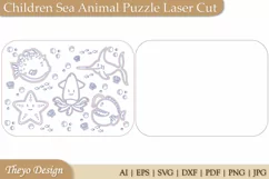 Children Sea Animal Puzzle Laser Cut SVG | Kid's Puzzle Svg Product Image 3
