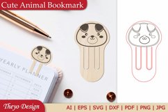 Cute Animal Bookmark Papercut Svg | Bookmark Laser Cut File Product Image 1