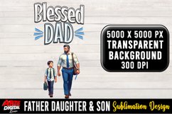 Father Daughter &amp; Son Sublimation Clipart | father's day #64 Product Image 1