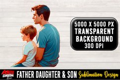 Father Daughter &amp; Son Sublimation Clipart | father's day #7 Product Image 1