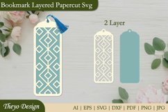 Bookmark SVG, Bookmark laser file, Bookmark Layered Papercut Product Image 1