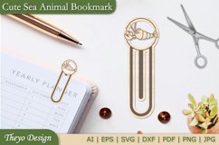 Sea Animal Bookmark Papercut Svg | Bookmark Laser Cut File Product Image 1