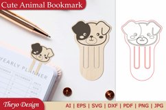 Cute Animal Bookmark Papercut Svg | Bookmark Laser Cut File Product Image 1