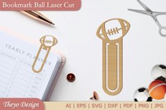 8 Design Ball Sports Bookmark Papercut Bundle | Bookmark Svg Product Image 3