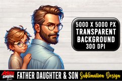 Father Daughter &amp; Son Sublimation Clipart | father's day #8 Product Image 1