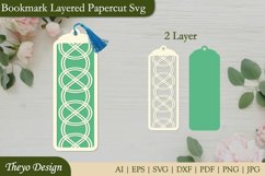 Bookmark SVG, Bookmark laser file, Bookmark Layered Papercut Product Image 1