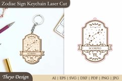 12 Zodiac Keychain LaserCut | Astrology Design | Zodiac Sign Product Image 4
