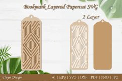 Bookmark SVG, Bookmark laser file, Bookmark Layered Papercut Product Image 1