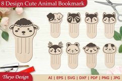 8 Design Cute Animal Bookmark Svg | Bookmark Laser Cut Product Image 1