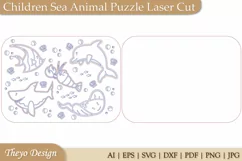 Children Sea Animal Puzzle Laser Cut SVG | Kid's Puzzle Svg Product Image 3