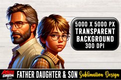 Father Daughter &amp; Son Sublimation Clipart | father's day #9 Product Image 1