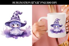 Halloween Cute Purple Ghost Sublimation Design Product Image 1