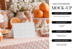 Tented Card Mockup PSD Smart Object Orange Theme Product Image 1