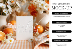 Card Mockup PSD Smart Object Daisy Gingham Summer Product Image 1