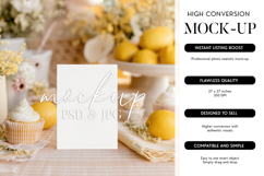 Card Mockup PSD Smart Object Lemon Yellow Citrus Product Image 1