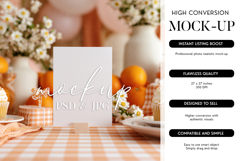 5x7 Invitation Mockup PSD Smart Object Orange Product Image 1