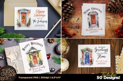 50 Watercolor Christmas Front Door Bundle | Sublimation Product Image 3