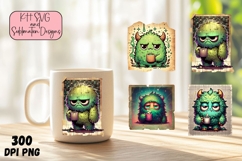 Grumpy Monster PNG Bundles, Coffee Bundle PNG Product Image 1