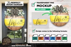 Love and daisy | Bee SVG Door Hanger Sign | Cricut file Product Image 6
