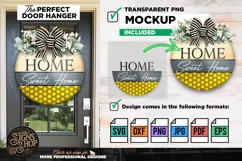 Home Sweet Home Hive| Bee SVG Door Hanger Sign | Cricut file Product Image 6