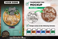 Merry Christmas Y'all | Door Sign | Farmhouse SVG Product Image 3
