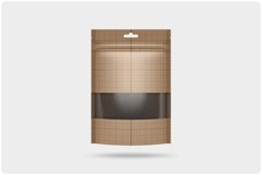 Kraft Bag Stand Up Pouch Doypack with Clear Window Mockup Product Image 4