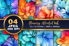 Flowery Alcohol Ink Digital paper, Ink texture Product Image 1
