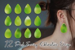 Sublimation earring art deco pattern gradient green color Product Image 1