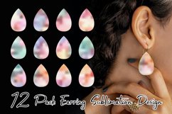 Sublimation earring bundle grid pattern gradient pastel Product Image 1