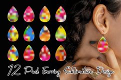 Sublimation earring bundle grid pattern gradient colorful Product Image 1