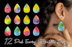 Sublimation earring mermaid scales pattern colorful Product Image 1