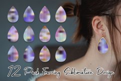 Sublimation earring grid line pattern gradient purple Product Image 1