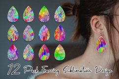 Teardrop earring sublimation rainbow color metallic sparkle Product Image 1