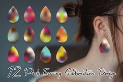 Sublimation earring bundle grid pattern gradient dark color Product Image 1