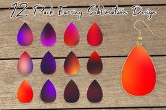 Teardrop Earring Sublimation gradient dark color halloween Product Image 1