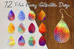 Sublimation earring geometric pattern gradient bright color Product Image 1