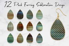 Sublimation earring art deco pattern gradient rust color Product Image 1