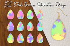 Teardrop Earring Sublimation watercolor texture background Product Image 1