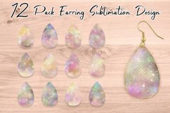 Teardrop Earring Sublimation mermaid scales sparkle Product Image 1